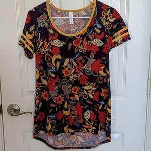 LuLaRoe Classic T with Arm Bands Yellow floral